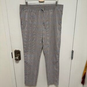 H&M Plaid Slim Fit Drawstring Trousers - Size L